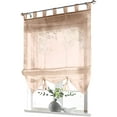 thumbnail image 1 of Roman Blind with Loops Curtains Kitchen Roman Blinds Transparent Loop Blind Curtains Modern Voile , (Sand,120 x 155cm), 1 of 5