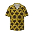 thumbnail image 2 of Lsque Sunflowers 3 print Men's Cuban Collar Short Sleeve Shirt Summer Beachwear Casual Button Down Fashionable Vacation Leisure Shirt-XX-Large, 2 of 7
