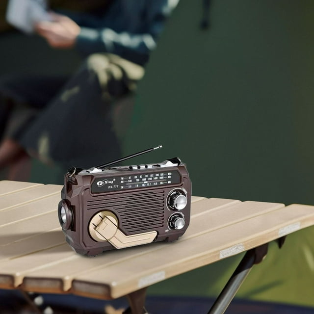 BotaniNest Radio Solaire d'Urgence, Fm/am Radio d'Urgence avec Solaire Rechargeable à Intensité Variable avec Led, Alarme USB Radio de Camping en Plein Air