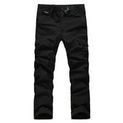 RYDCOT Men Cargo Trousers Work Wear Safety Cargo with 6 Pockets Full Pants Black L