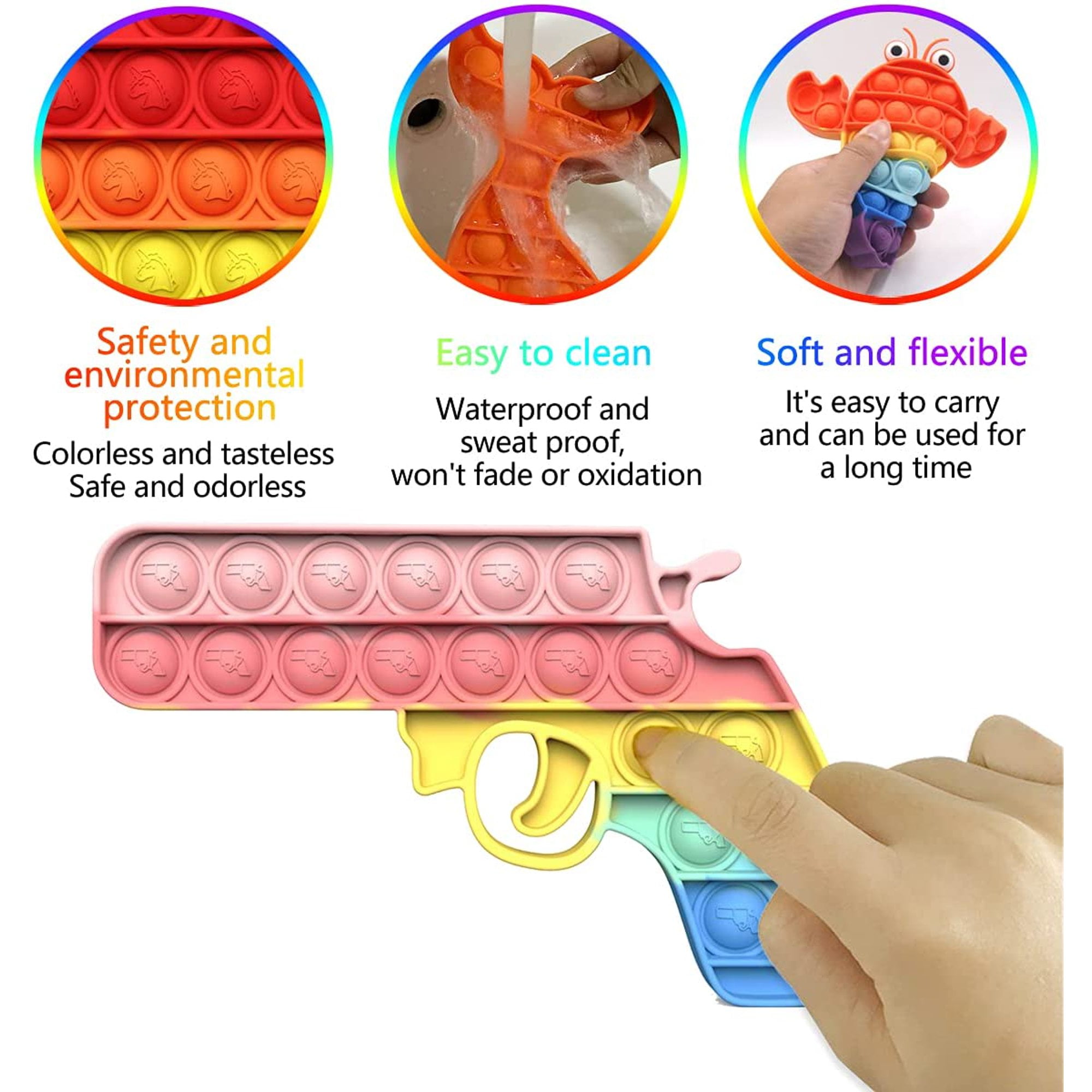 TEEGOMO 30 PCS Stress Relief Mini Pop Push it Bubble Fidget  Sensory Keychain Toy for Kids Adults (30PCS) : Toys & Games