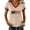 Beige, variant on Women's 250th Anniversary USA T-Shirt, Patriotic "We the People" V-Neck Top, 250 Years of Freedom Independence Day Tee, Contrast Trim Short Sleeve Commemorative Shirt