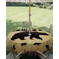 thumbnail image 3 of Outdoor Tablecloth with Umbrella Hole Zipper Black Bear Round Tablecloth 54" Waterproof Outside Table Cloth Vintage Animals Farmhouse Pine Brown Forest Patio Table Cover Tablecloths for Picnic Party, 3 of 8