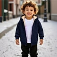 thumbnail image 5 of KAUOD Girls Fleece Lined Hoodies Winter Padded Warm Zip up Fuzzy Jackets with Pockets Kids Plain Long Sleeve Outwear, 5 of 8