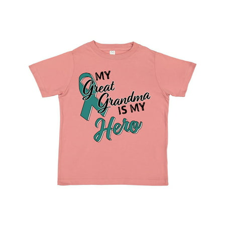 

Inktastic My Great Grandma is my Hero- Ovarian Cancer Awareness Gift Toddler Boy or Toddler Girl T-Shirt