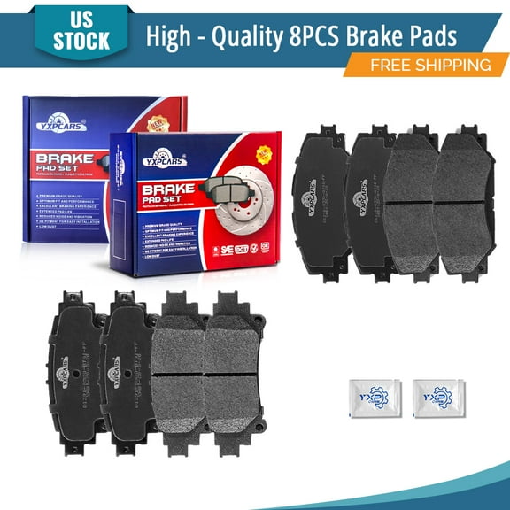 YXPCARS 8PCS Front & Rear Ceramic Brake Pads for Toyota Prius V 2012-2017 (D1210 D1391)