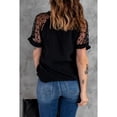 thumbnail image 4 of Camisa de manga corta de color liso, camiseta de malla con lunares, manga corta, cuello en V, camisa de encaje con cuello en V, mayor durabilidad, 4 of 6