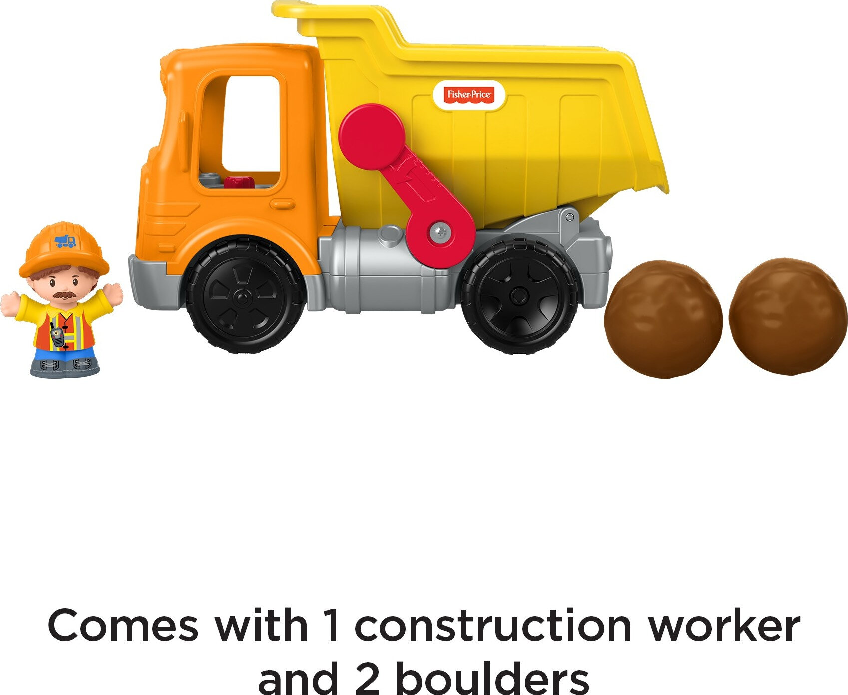 Fisher-Price Little People Work Together Dump Truck Toddler Construction Toy with Music & 3 Pieces - image 5 of 6