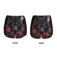 thumbnail image 3 of KLL Rose Full Moon Black Wolf Pattern Shorts Women,Athletic Shorts High Waisted Running Shorts Pocket Sporty Short Gym Elastic Workout Shorts-X-Large, 3 of 7