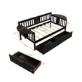 thumbnail image 5 of Clearance!Twin size Daybed with Two Drawers for Bedroom, Living Room, Wood Slat Support, Espresso, 5 of 8