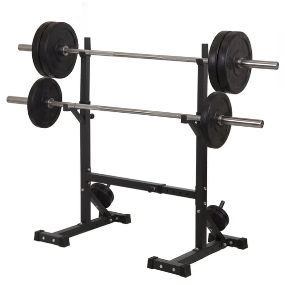 ZENY Adjustable Squat Rack Stand with Spotter Arms Barbell Holder Home Gym Black