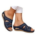 thumbnail image 3 of Women's Sandals Women's Summer Wedge Sandals - Dressy Low Heel Comfortable Shoes, Casual Slip On with Arch Support, 3 of 7