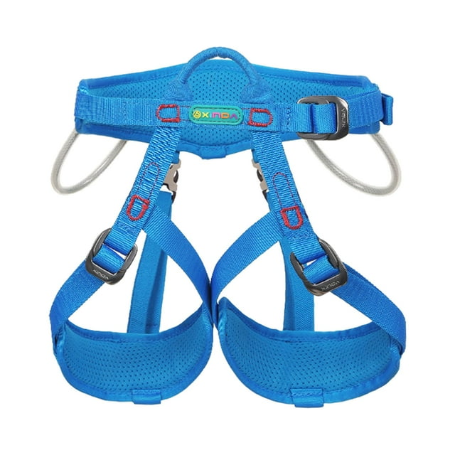 jinwen Rope for Kids Climbing Half Body Harnesses Lightweight for Rock Climbing Blue