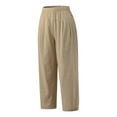 thumbnail image 2 of Patlollav Womens Loose Solid Color Pockets Elastic Waist Comfortable Harem Ankle-Length Pants, 2 of 5