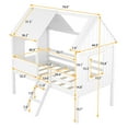 thumbnail image 6 of Twin Size Wood House Bed With Two Side Windows - Create A Whimsical Space (white White Spark Joy And Imagination, 6 of 7