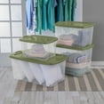 thumbnail image 4 of Sterilite Extra Large EZ Carry Storage Bin, 120 Quart Clear Plastic Storage Container with Full-Grip Handles, Green, 4 of 12