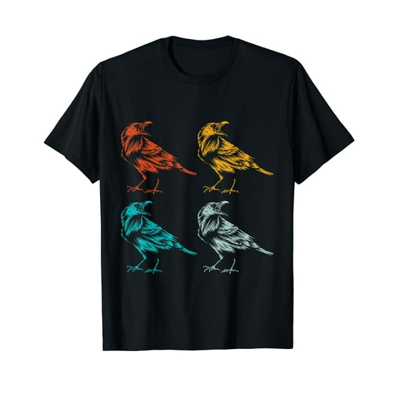 Retro Raven T-Shirt Black Tee