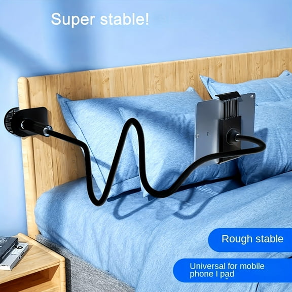 Universal Adjustable Phone & Tablet Holder Stand - 1pc, Secure Gooseneck Clip Mount for Bed & Desktop, Perfect for Live Streaming, Hands-Free Viewing