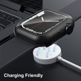 thumbnail image 4 of [Paquete de 2] Estuche para Apple Watch Series 7 de 45 mm con protector de pantalla, cubierta protectora rígida de PC, protector de vidrio templado para accesorios de Apple Watch (negro +, 4 of 6