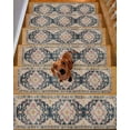 thumbnail image 2 of Multicolor Floral, Stair Treads for Wooden Steps Indoor Runner Rug Carpet, Abstract Contemporary Vintage Print 15 Pieces Peel and Stick Staircase Step Treads Covers Washable Throw Door Mats, 30"x8", 2 of 5