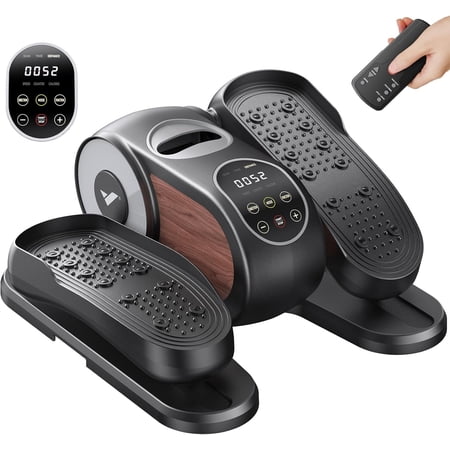 Under Desk Elliptical Leg Exerciser for Seniors, Quiet Portable Electric Seated Pedal Exerciser Machine with Remote Control & 12-Speeds for Home Office