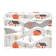 thumbnail image 7 of Yayeee Collapsible Cube Storage Bin with Lid Fabric Closet Decorative Basket with Handles, Snow Cartoon Houses, 7 of 7