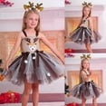 thumbnail image 2 of Rovga Dress For Girls 8-9 Years Child Sleeveless Round Neck Christmas Off Shoulder Party Gown Pageant Dresses Adorable Girl Clothes Coffee, 2 of 7