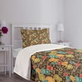 thumbnail image 3 of Ambesonne Alien Quilted Bedspread Set 2 Pcs, Robot Monsters in Space, Twin Size, Multicolor, 3 of 5