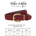thumbnail image 3 of Athosline Mens Reversible Leather Belt, 35mm,One Belt Reverse For 2 Sides, Light Brown+Dark Brown,130cm,Recortable, 3 of 8