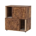 thumbnail image 1 of Garvee mueble de 2 niveles para caja de arena de gato, gabinete esquinero 2 en 1 con poste rascador y tapetes, ideal para ocultar el arenero, 1 of 8