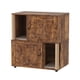 thumbnail image 1 of Garvee mueble de 2 niveles para caja de arena de gato, gabinete esquinero 2 en 1 con poste rascador y tapetes, ideal para ocultar el arenero, 1 of 8