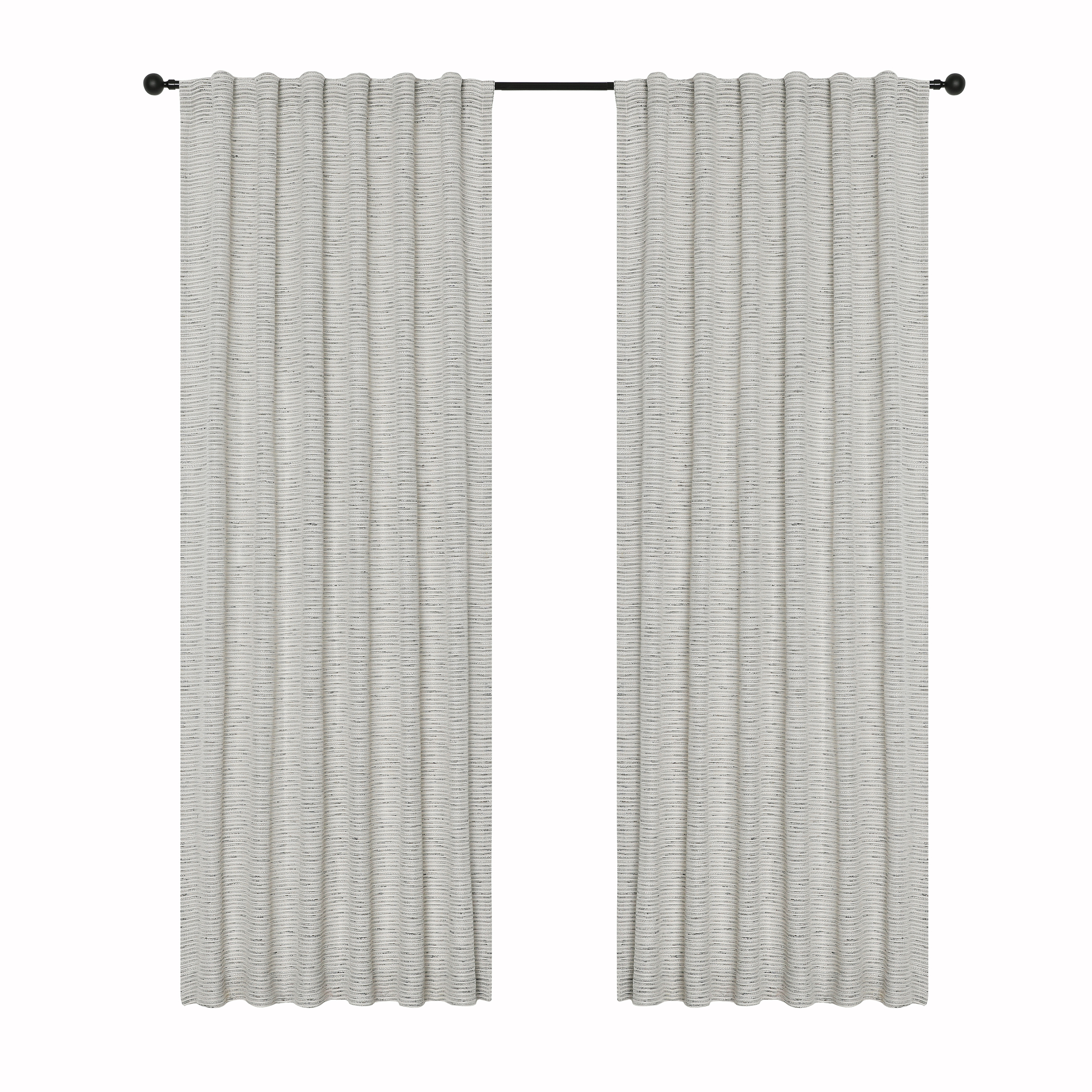Better Homes & Gardens Textured Stripe Curtain Panel, 1-Piece, Rich Black, 54" W x 84" L