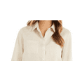 thumbnail image 2 of Women's 100% Linen Shirt, Created for Macy's Color: Flax Size: XL, 2 of 3