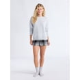 thumbnail image 3 of Joyspun Women's Fleece Drop Shoulder Sleep Top with Long Sleeves, Sizes XS-3X, 3 of 6