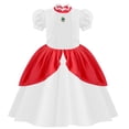 thumbnail image 4 of Vestido de princesa con mangas de burbuja cosidas con encaje, vestido infantil, lindo y exquisito vestido para niñas, 4 of 5