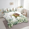 thumbnail image 3 of Funny Hedgehog Queen Comforter Set 7 Pieces Cartoon Animal Bedding Comforter Sets, Eucalyptus Leaves Bed in a Bag Jungle Wildlife Bedding Set, Botanical Bed Sheets Set, 3 of 6
