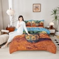 thumbnail image 5 of Homewish Desert Plant Cactus Queen Comforter Set,Tropical Botanical Bedding Sets,Orange Green Bedding Comforter Set For Girls Kids,Breathable Home Decor Reversible,3pcs, 5 of 9