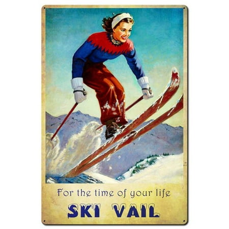 

Pasttime VXL243 24 x 36 in. Ski Vail Time Of Life Metal Sign