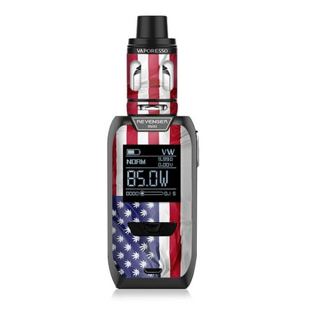 Star Leaf - Skin Decal for Vaporesso Revenger MINI Vape / American Flag Pot Leaf Stars Marijuana