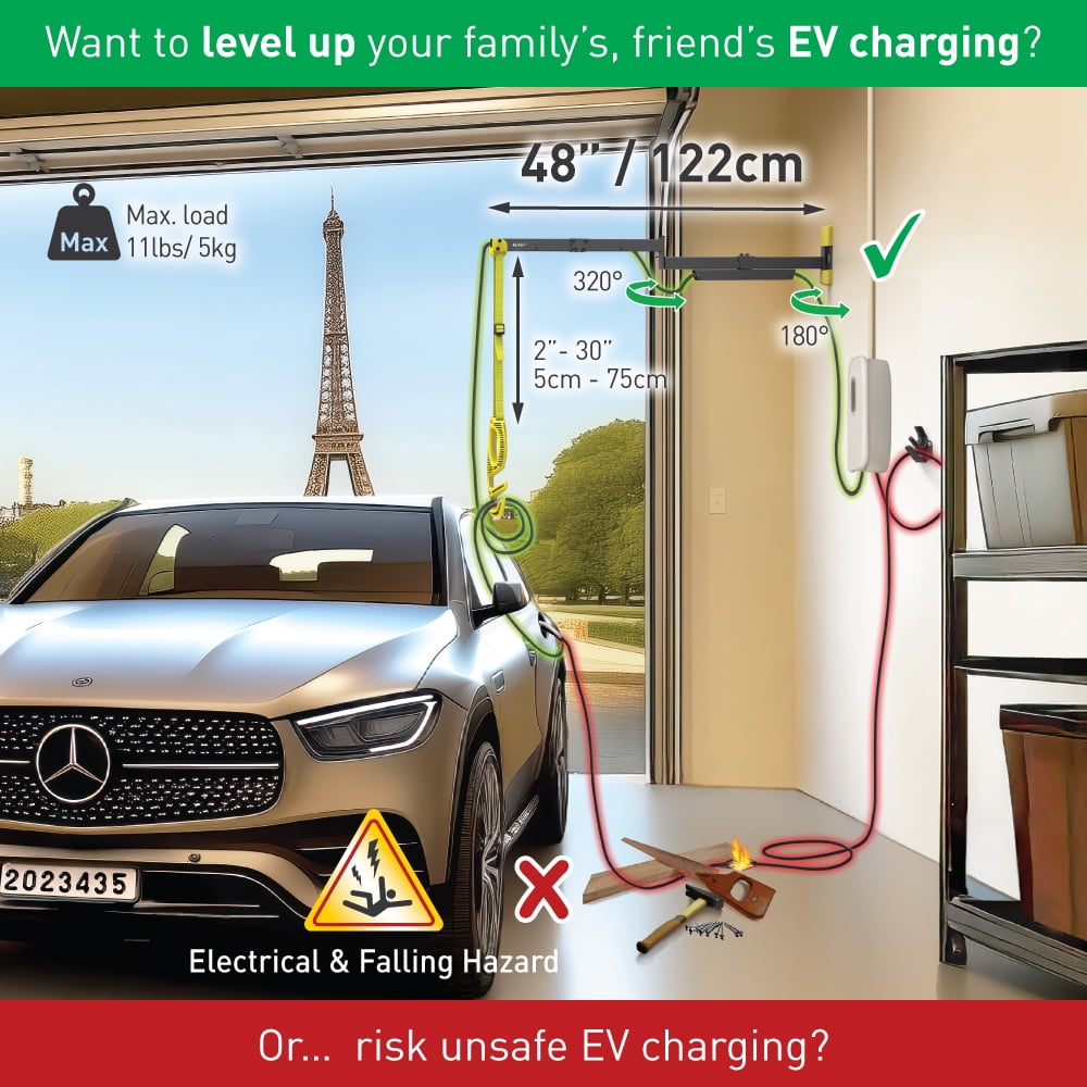 48” / 122cm Protective EV Charging Cable Wall Arm