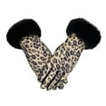 thumbnail image 4 of Fashionable Leopard Print Touchscreen Winter Gloves for Women Warm Lined Cold Weather Accessory Size:One Size, 4 of 6