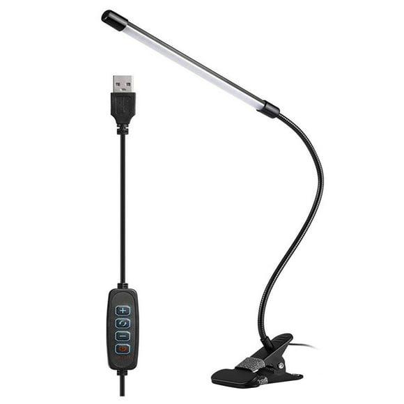 RKSTN Lights Clip On Reading Lights , USB Desk Lamp With 2 Color Modes 10 Brightness, Eye Protection Book Clamp , 360 ° Flexible Gooseneck Clamp Lamp For Desk Lights