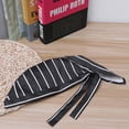 thumbnail image 2 of MasteelfCA Fashion Striped Chefs Hat Kitchen Catering Skull Ribbon Turban (Black+White), 2 of 7