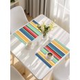 thumbnail image 5 of Colorful Stripes Placemats Set of 4, Modern Abstract Art Vertical Striped Placemats for Dining Table, Place Mats for Kitchen Tabletop, Waterproof Wipeable Dining Table Mats Set, 5 of 9