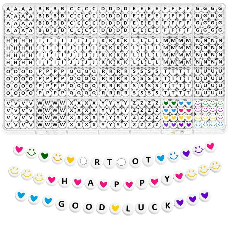1400pcs Letter Beads, 4x7 mm Acrylic Alphabet Beads, Beads for Jewelry and  Bracelet Making,Letter Bead Bracelet