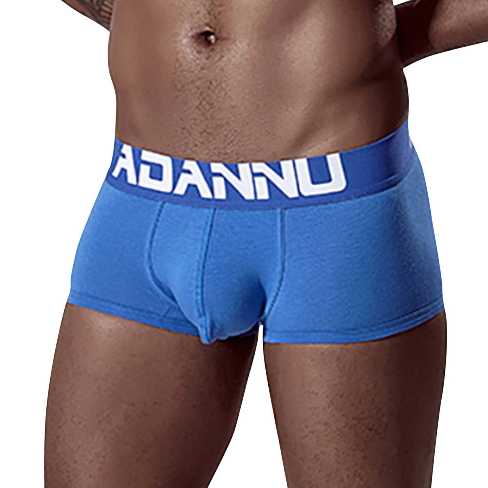 KaLI_store Mens Boxer Briefs Men's Cotton Stretch Underwear Support Briefs  Wide Waistband Multipack Blue,XL