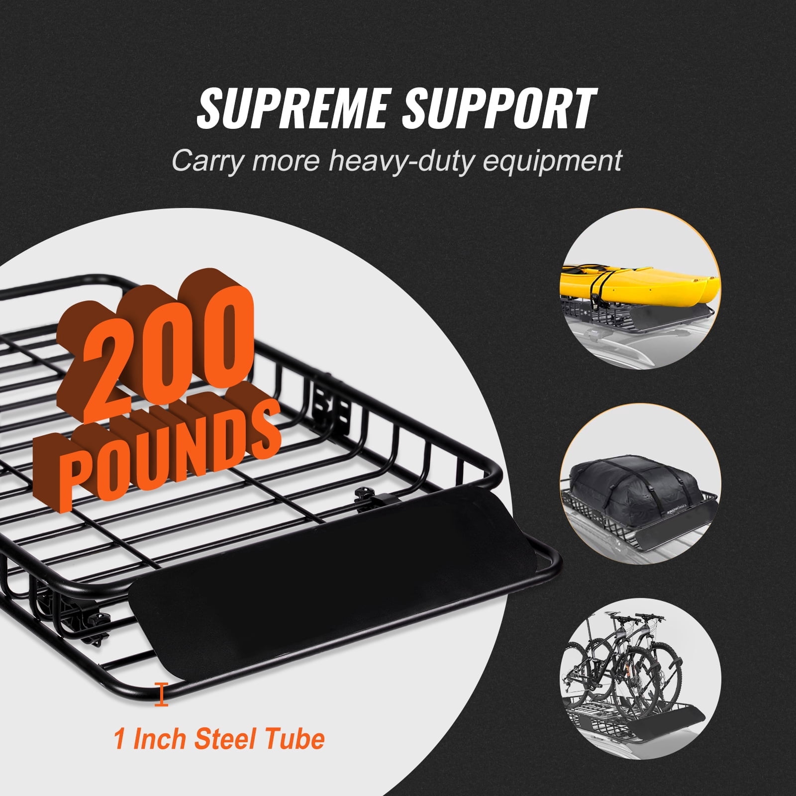 KFFKFF 200 lbs 64"x39"x6" Roof Rack Cargo Basket Capacity Extension for SUV Truck