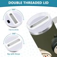 thumbnail image 3 of Yayeee 30oz Stainless Steel Tumbler with Straw and Handle Double-Wall Insulated Travel Water Bottle, Beige Snowmen, 3 of 8