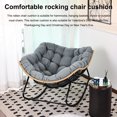 thumbnail image 6 of Cushions for Hanging Egg Chair, Thicken Outdoor rocking chair cushions, Garden Hanging Basket Chair Seat, Papasan Chair Cushion（Light gray）, 6 of 7