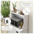 thumbnail image 6 of Microwave Stand with Storage, Kitchen Microwave Cabinet with Drawer & Adjustable Shelf, White, 6 of 9